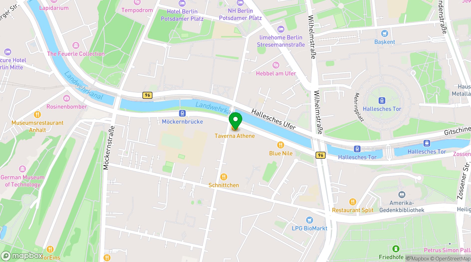 Map showing Taverna Athene