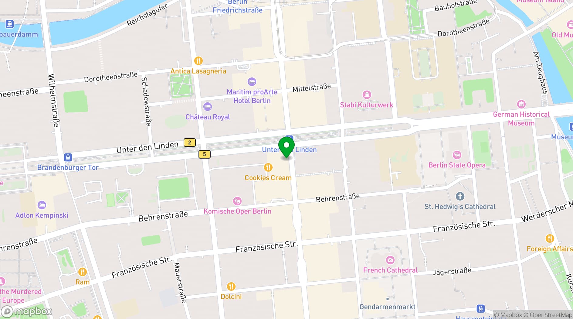 Map showing Crackers Private Dining Room