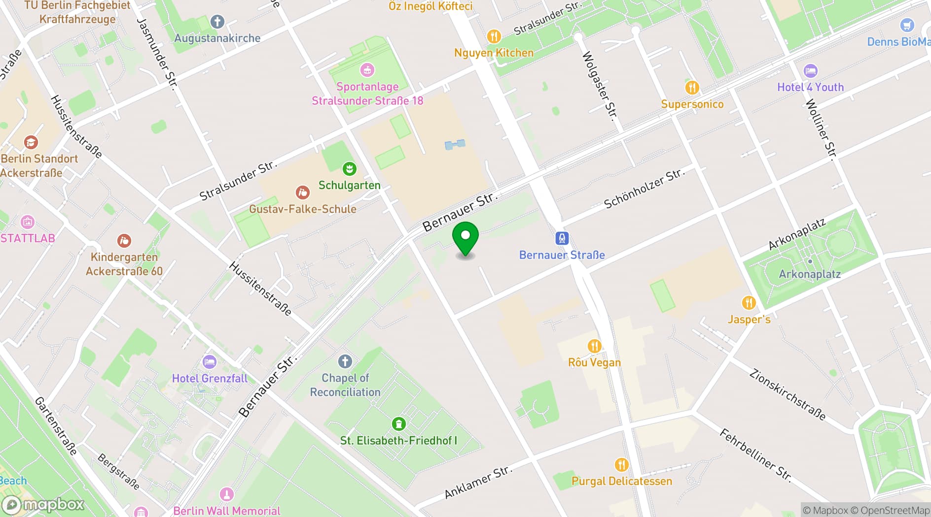 Map showing Factory Berlin Mitte