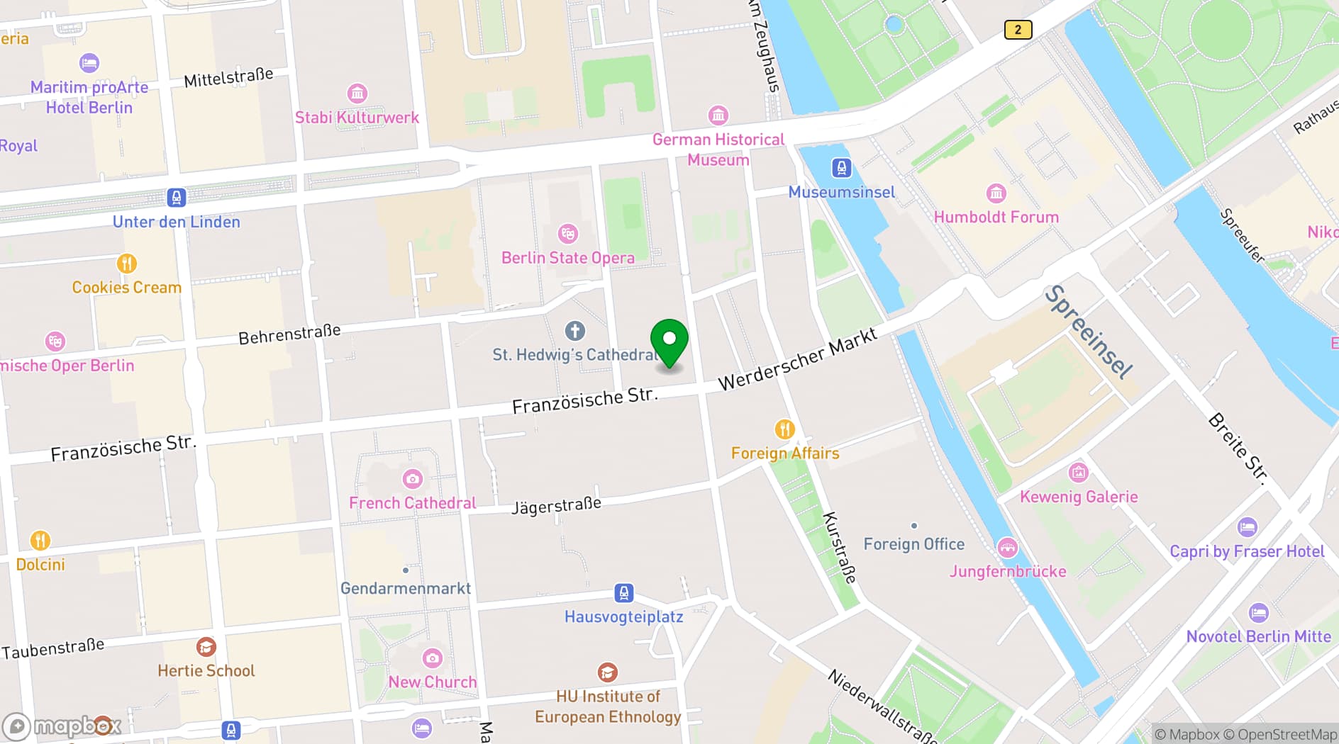 Map showing Pierre Boulez Saal