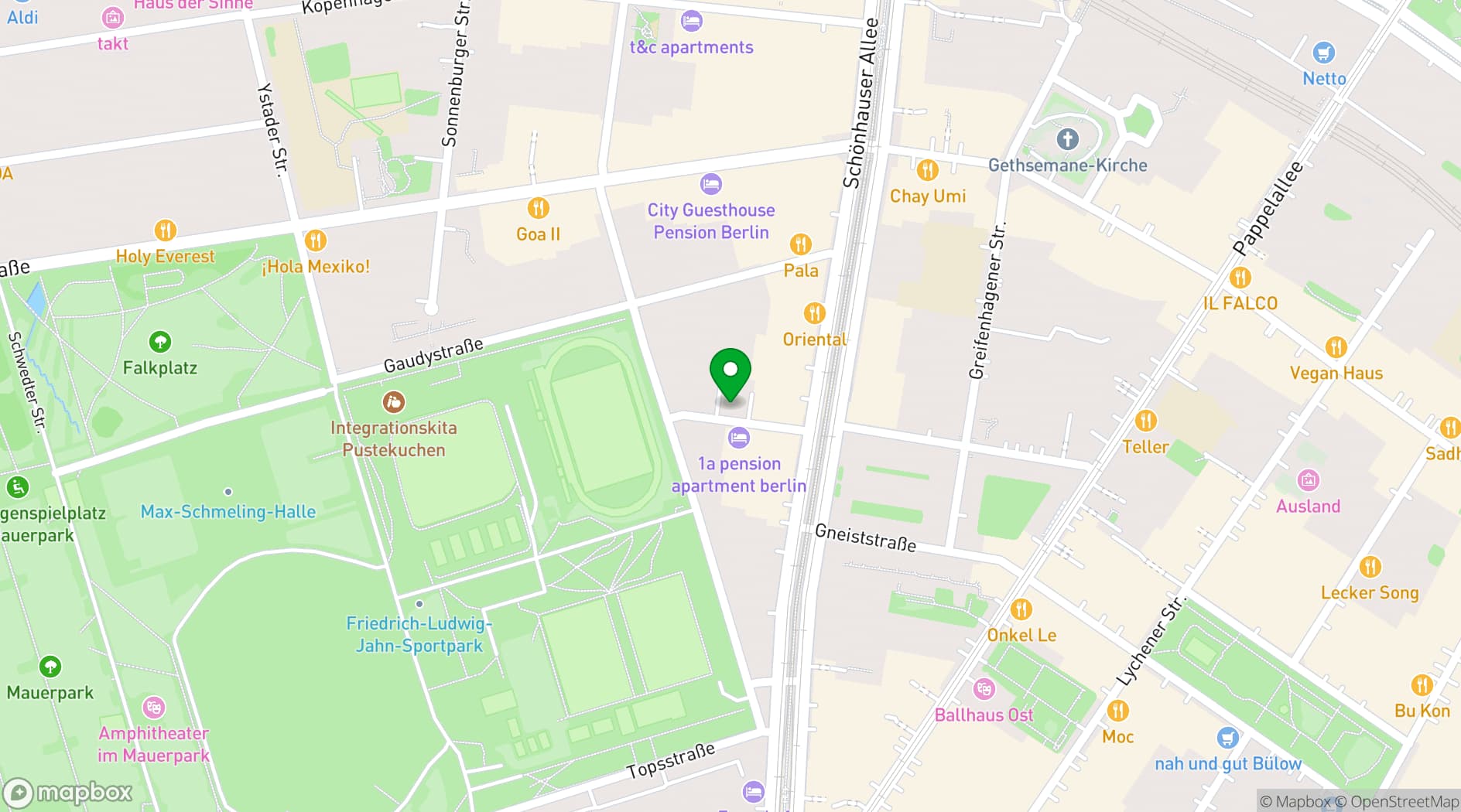 Map showing Villa Rodizio
