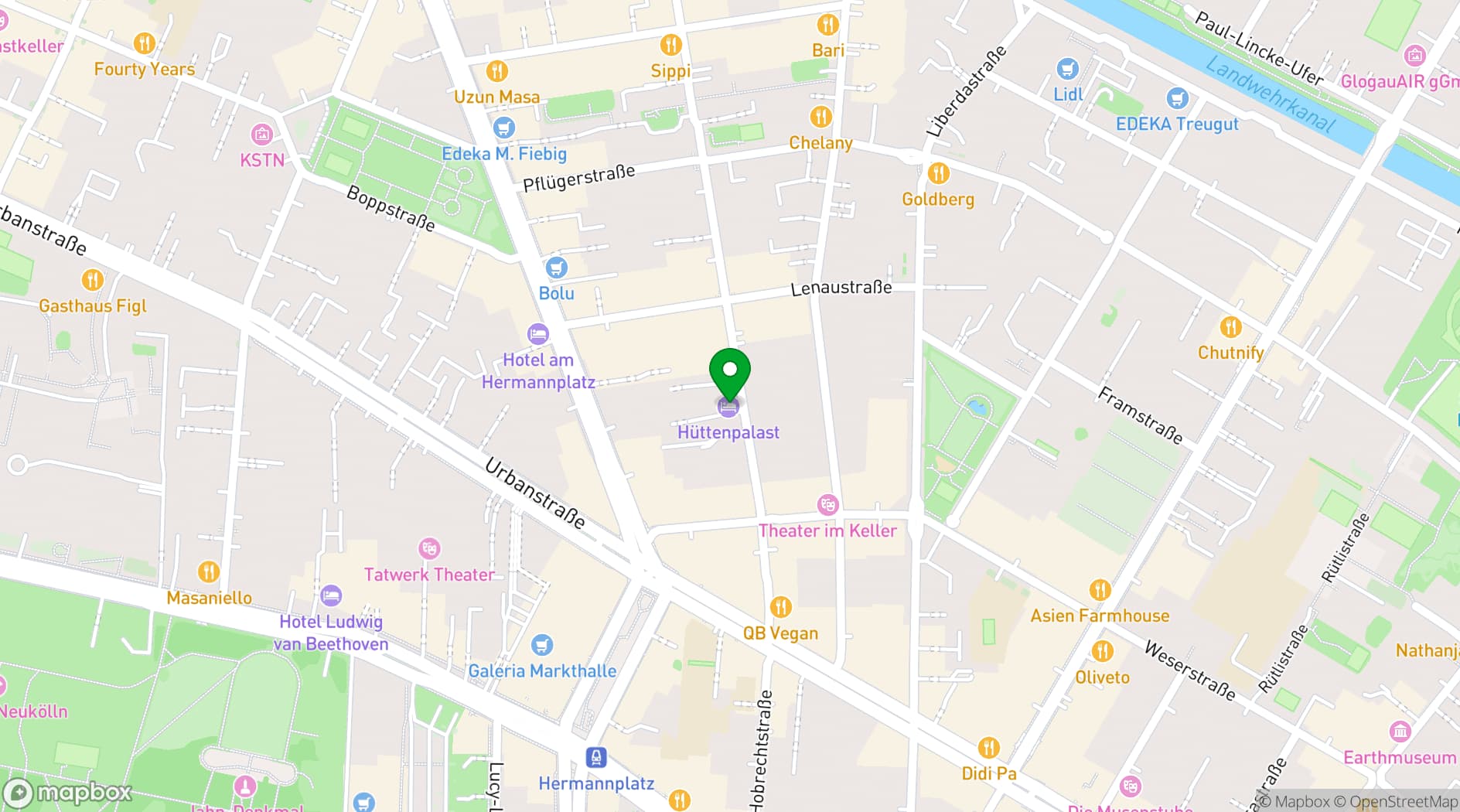 Map showing Hüttenpalast