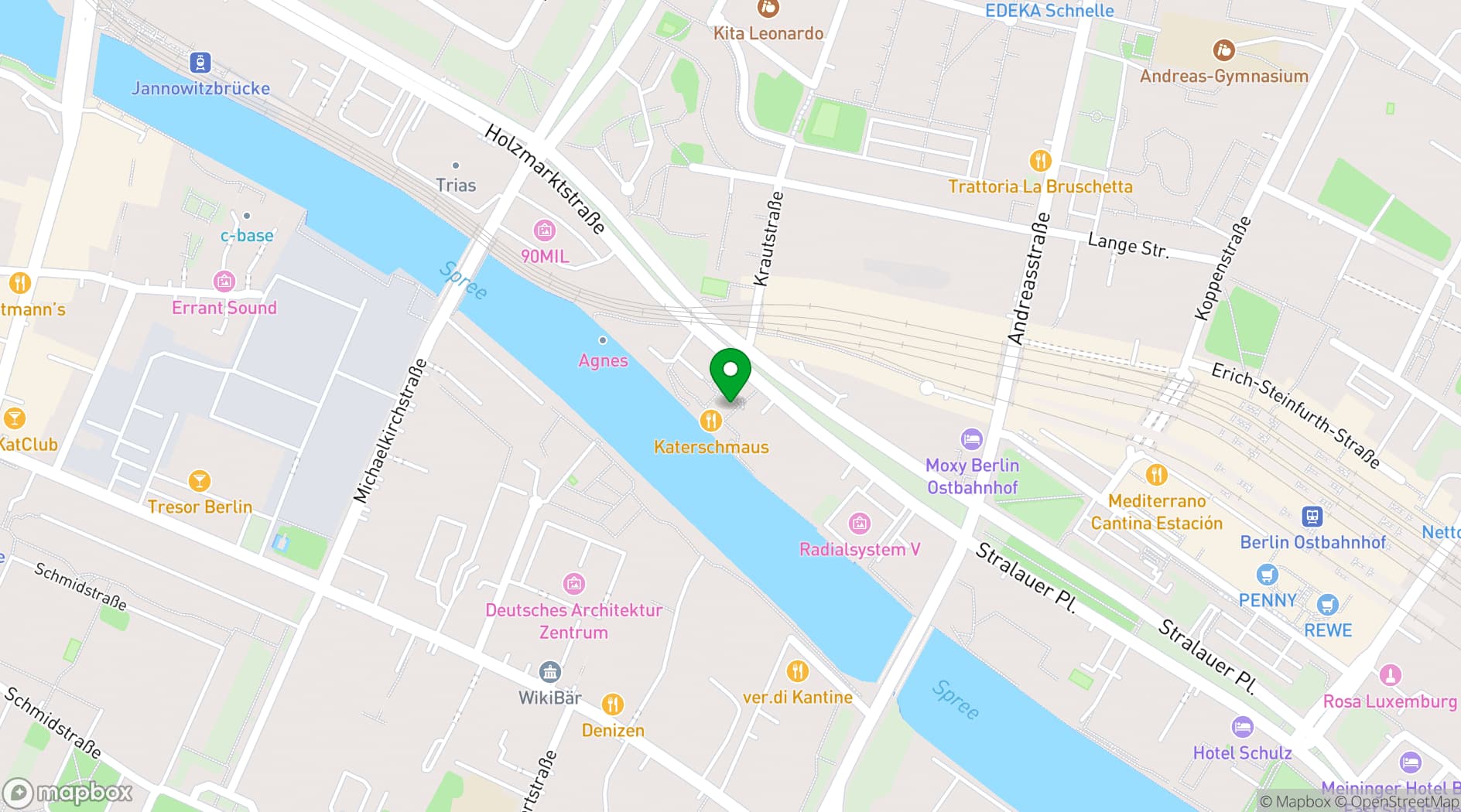 Map showing Holzmarkt 25