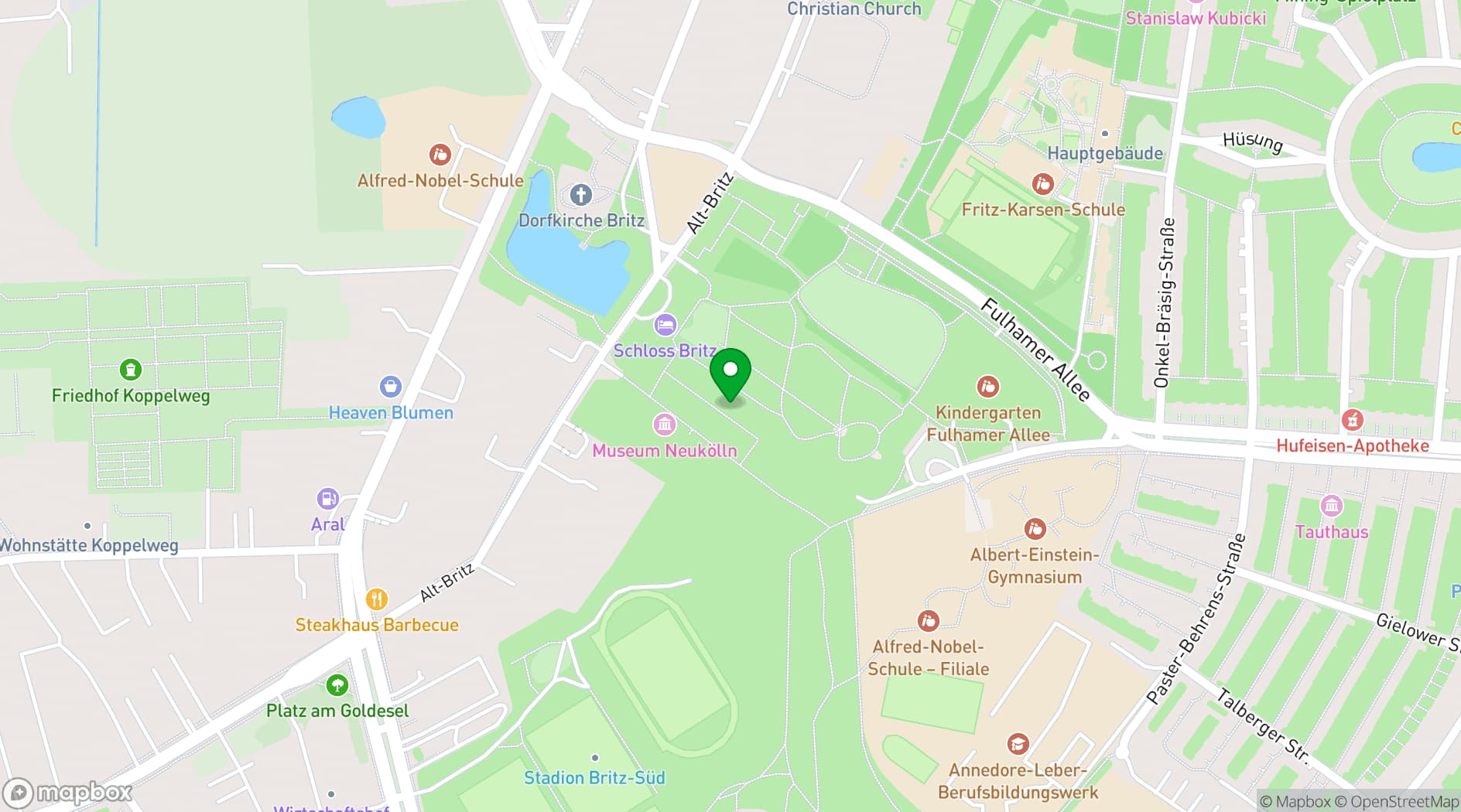 Map showing Schloss Britz