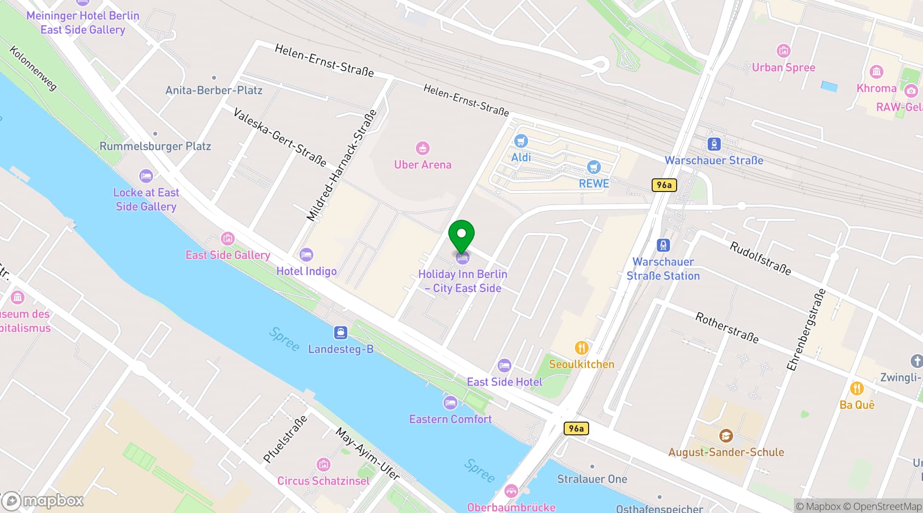 Map showing Holiday Inn Berlin