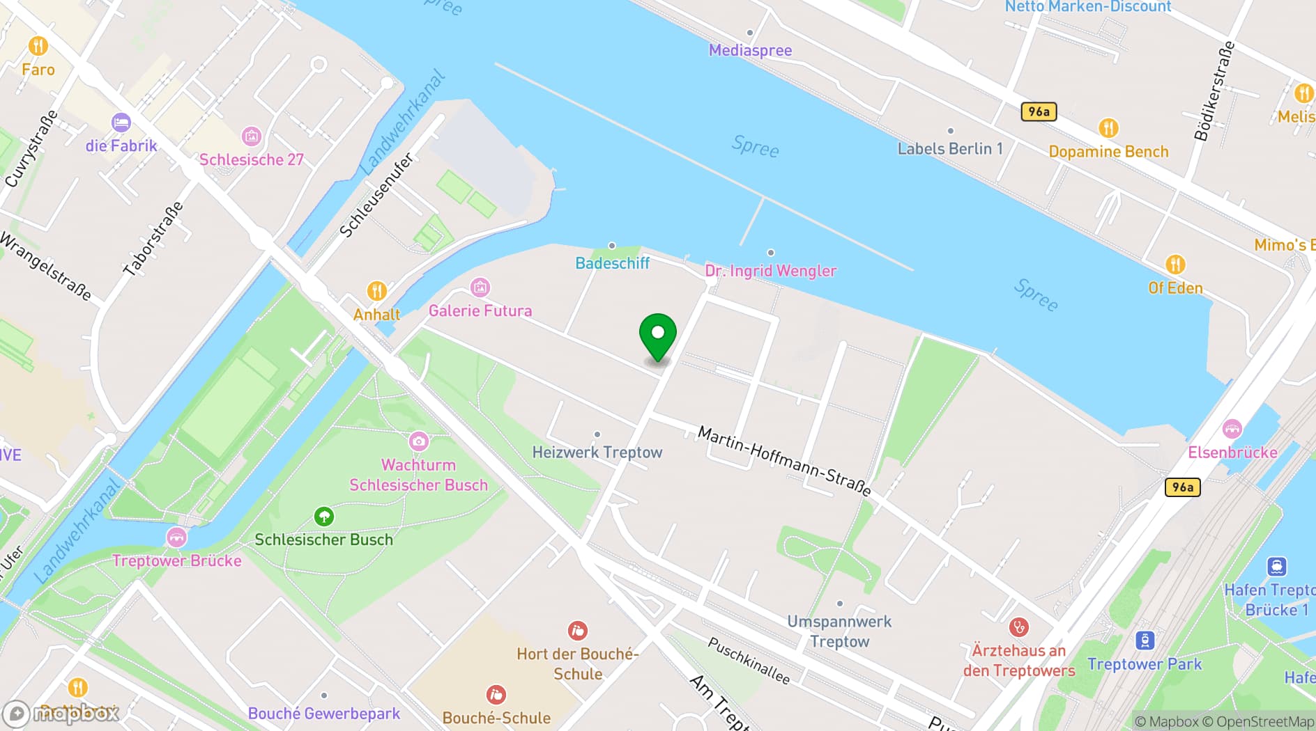 Map showing Arena Halle