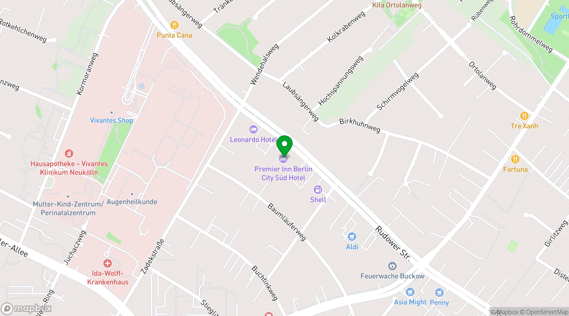 Map showing Hotel Renaissance