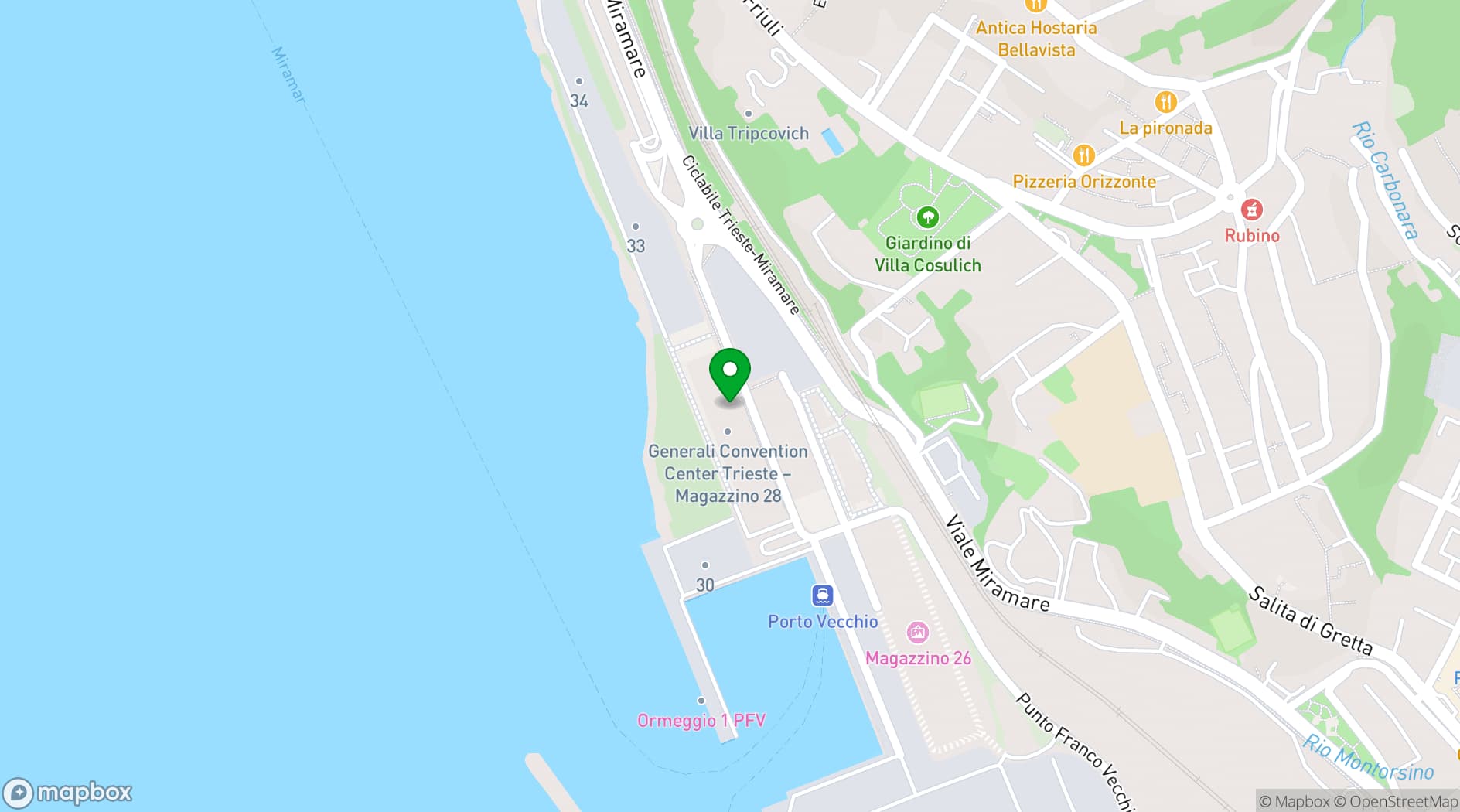 Map showing Generali Convention Center