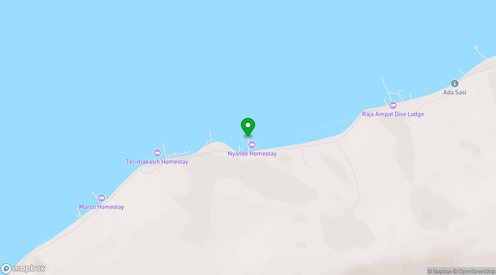 Map showing Stay Raja Ampat