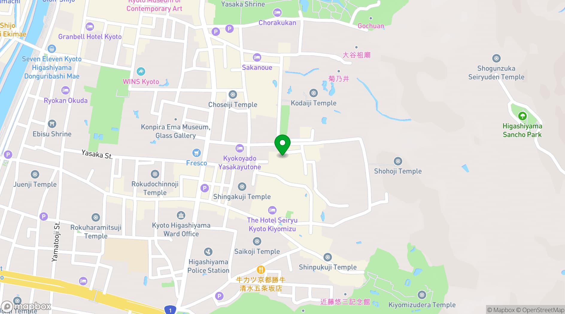 Map showing The Sodoh Higashiyama Kyoto