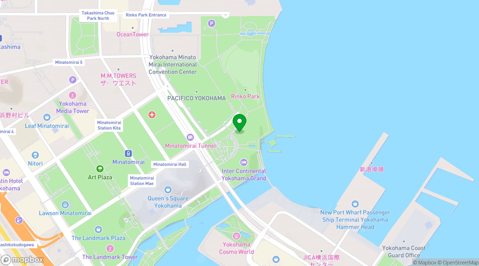 Map showing PACIFICO Yokohama