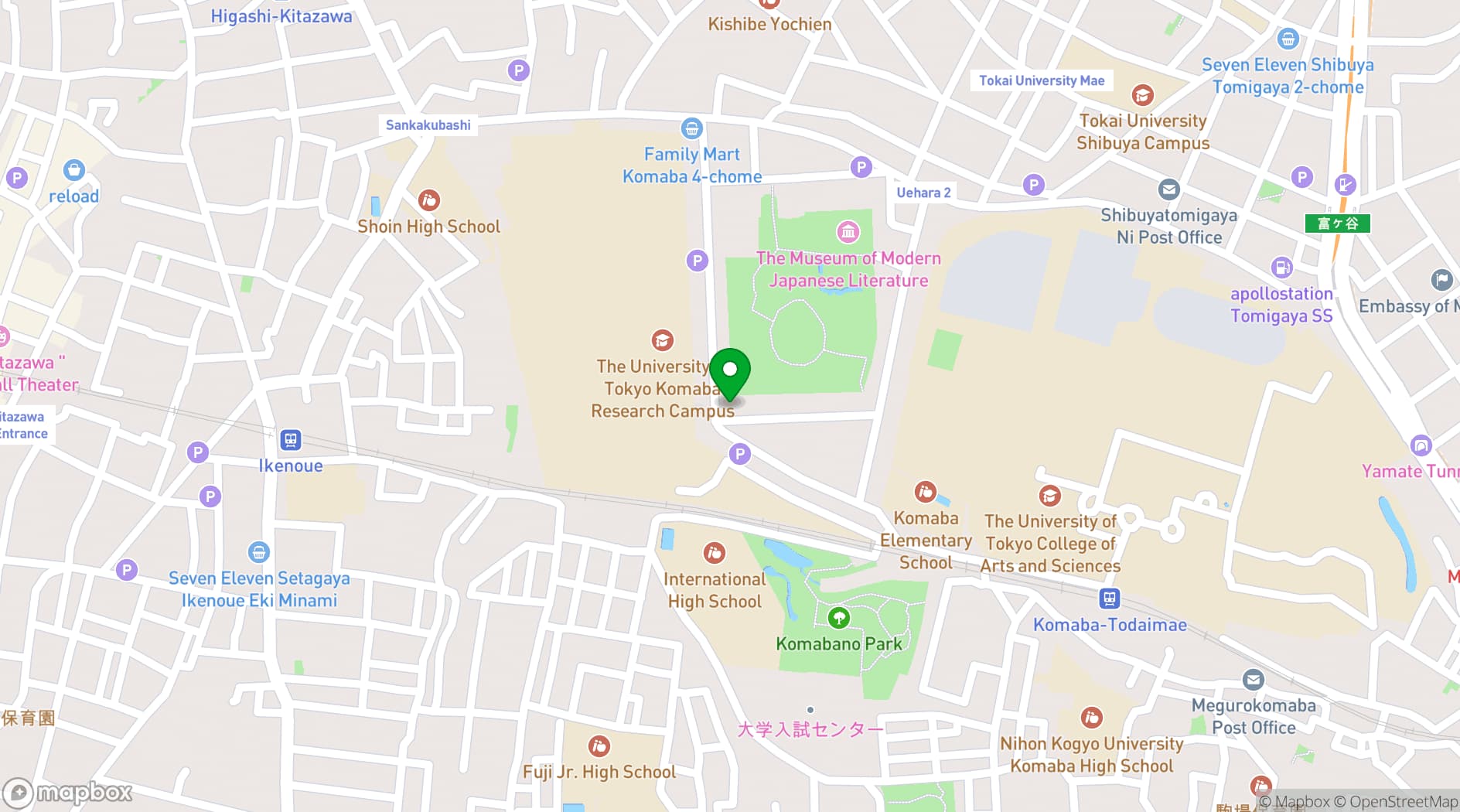 Map showing Japan Folk Crafts Museum