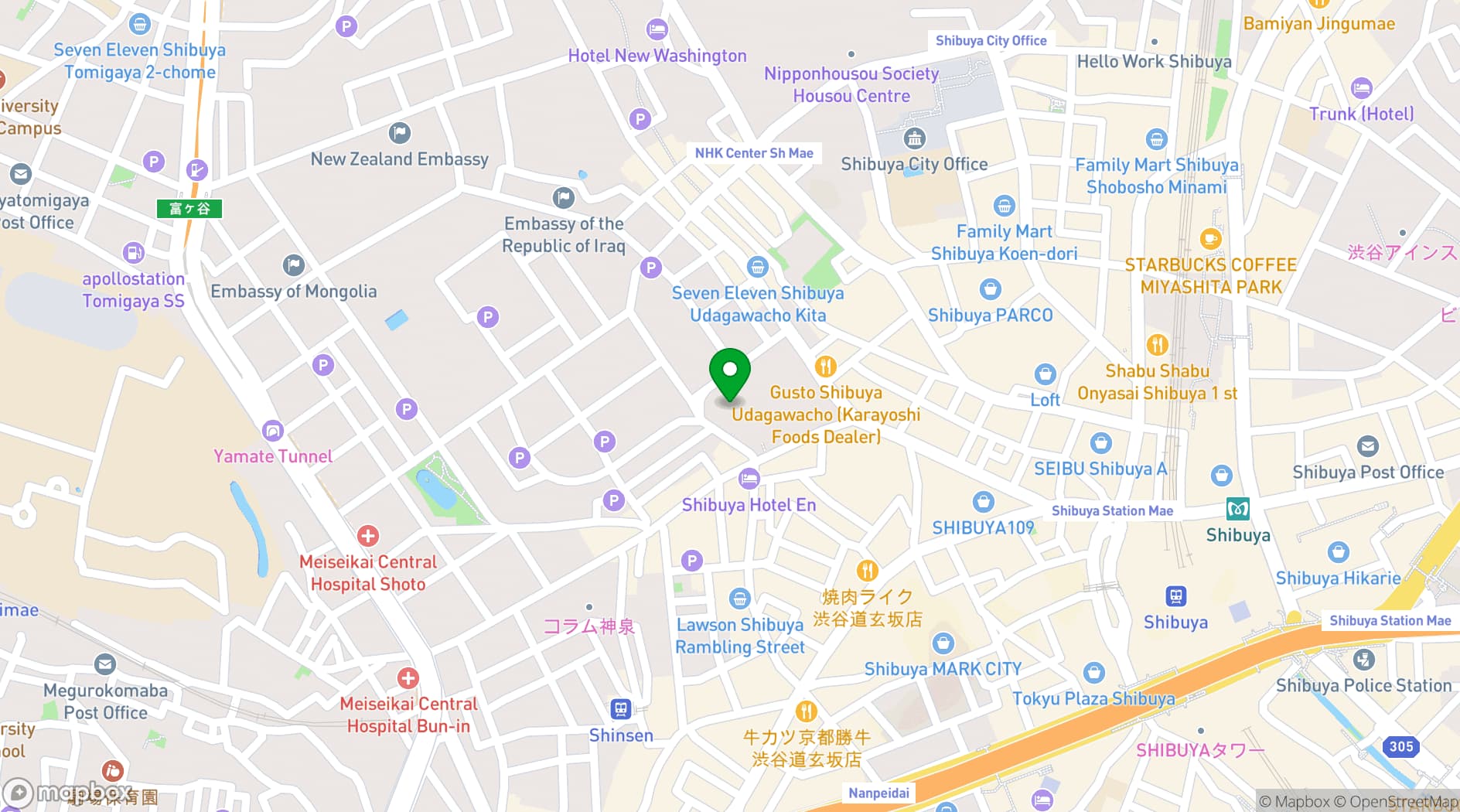 Map showing Orchard Hall