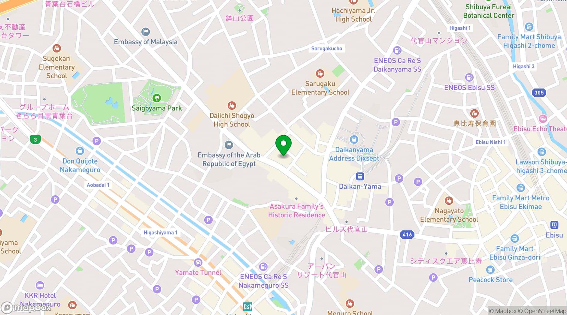 Map showing Hillside Terrace