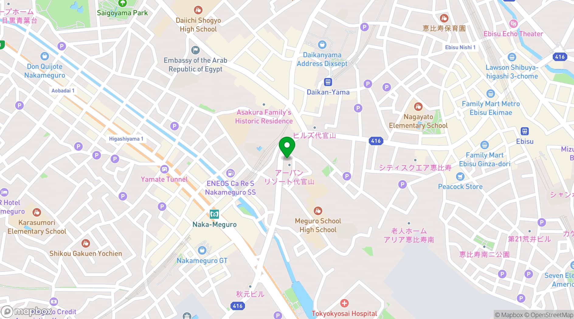 Map showing DAIKANYAMA GARAGE