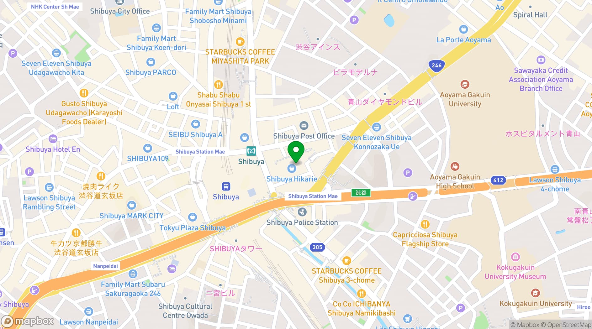 Map showing Hikarie Hall