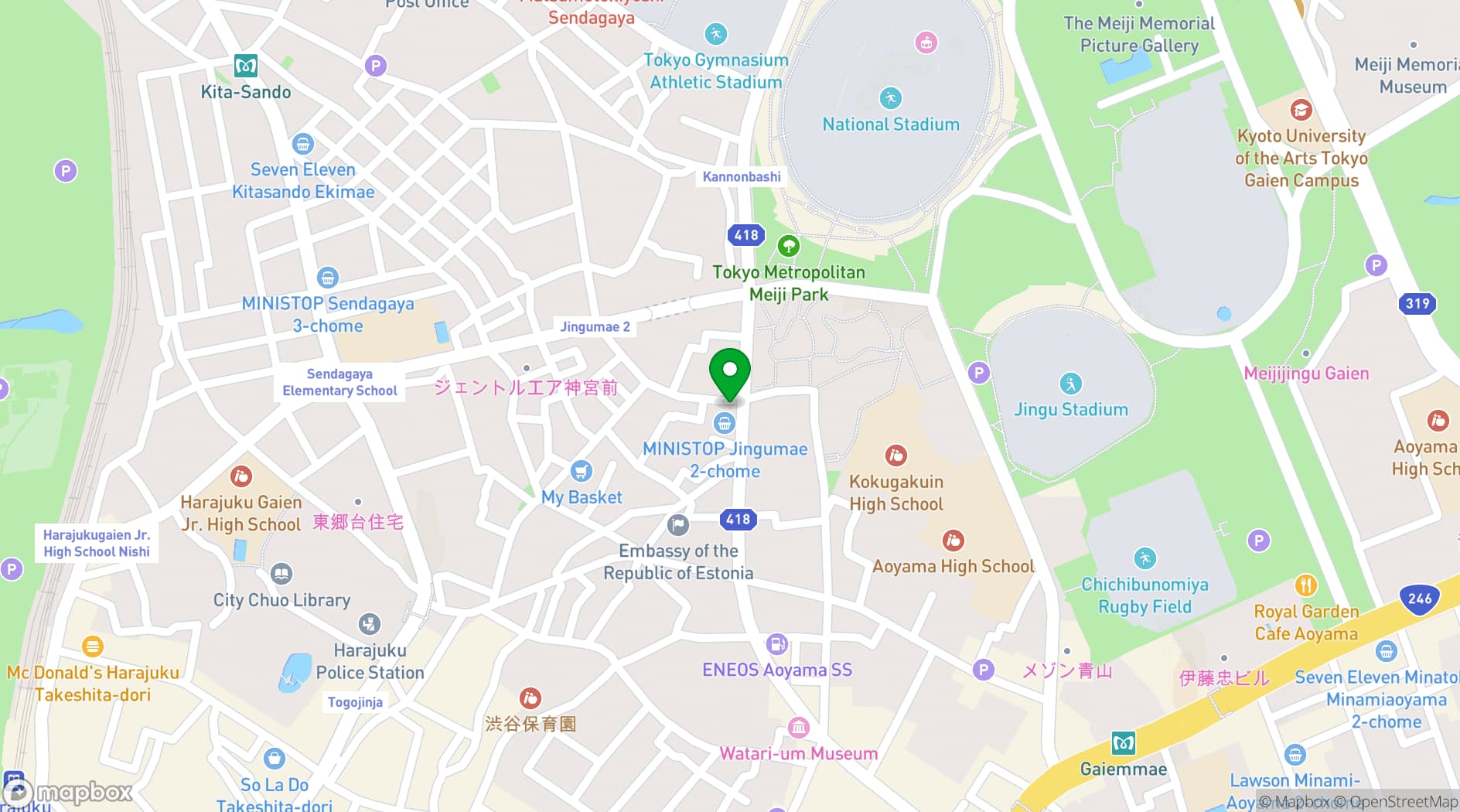 Map showing CENSU TOKYO