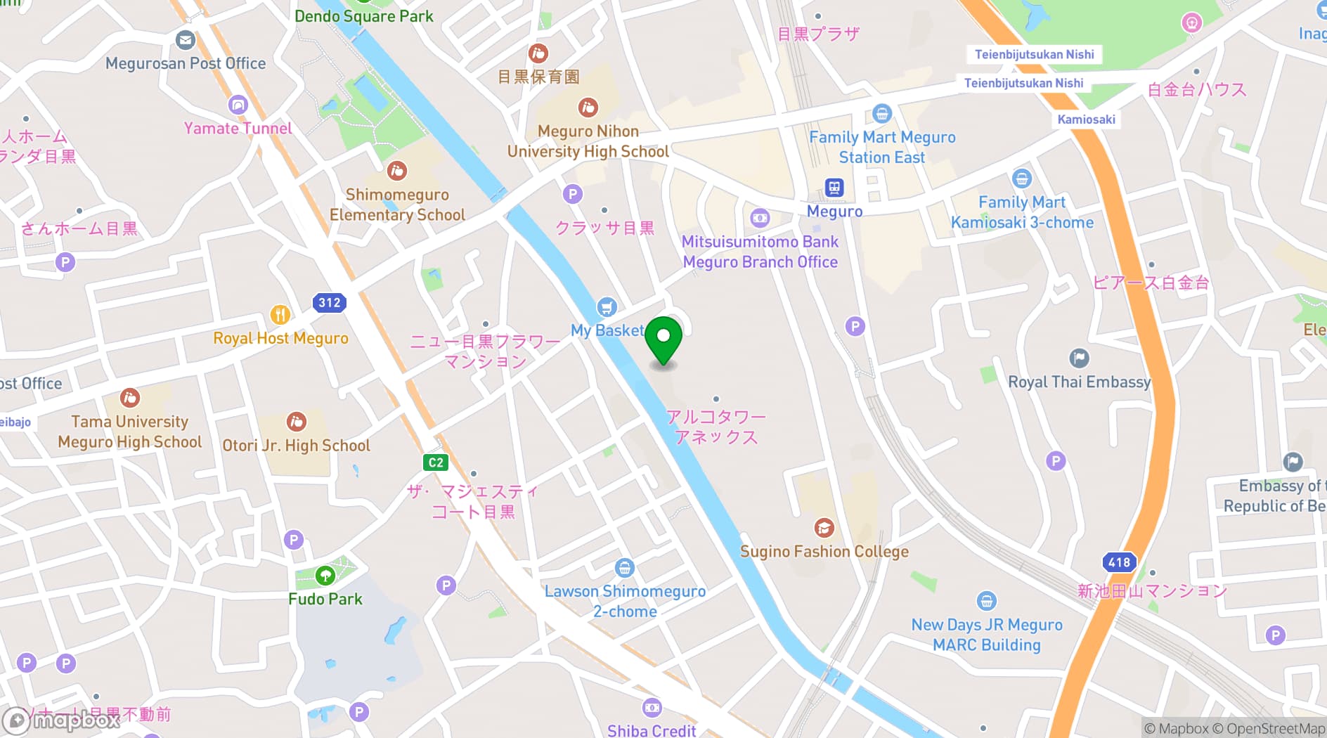 Map showing Meguro Arco Tower
