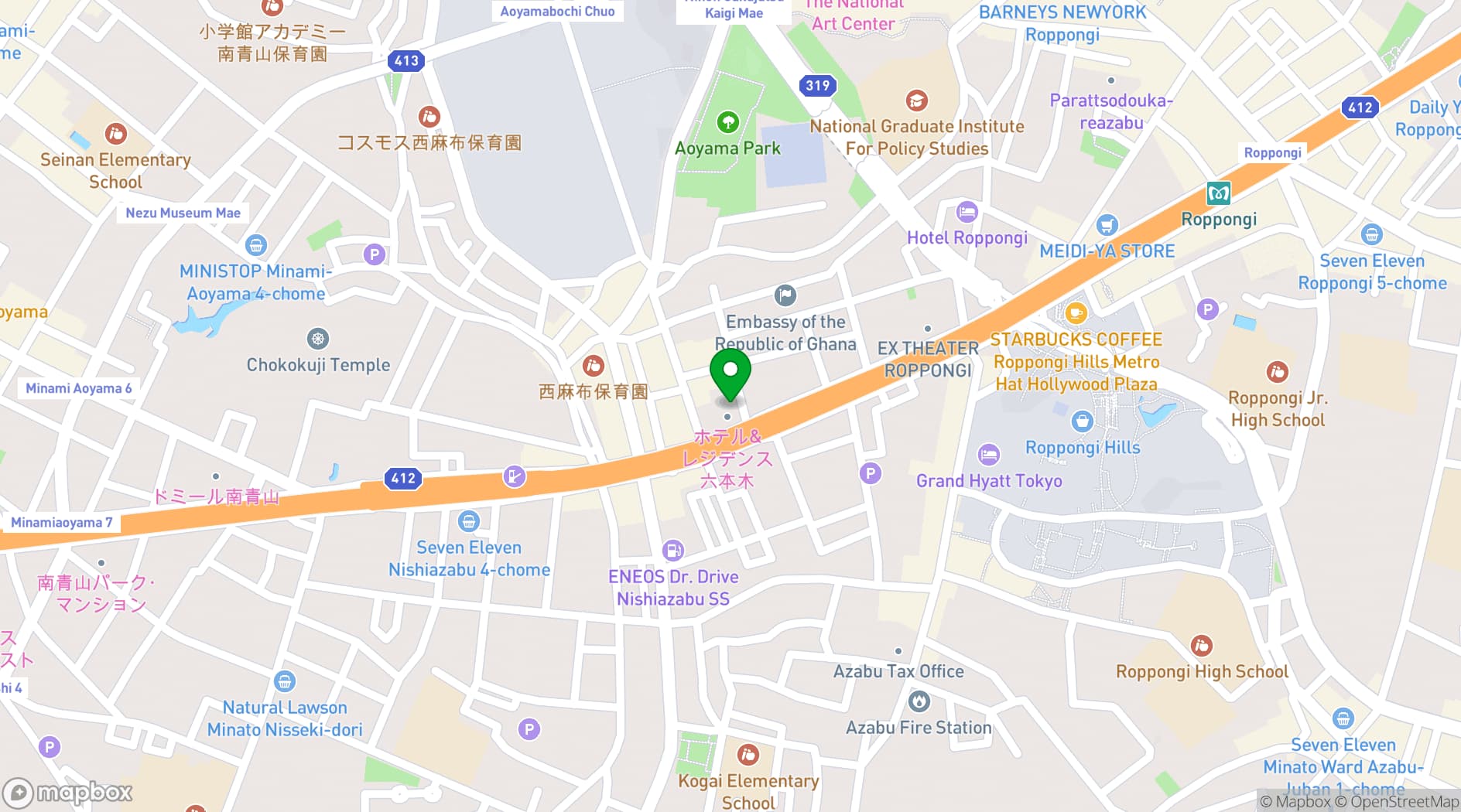Map showing Hotel & Residence Roppongi