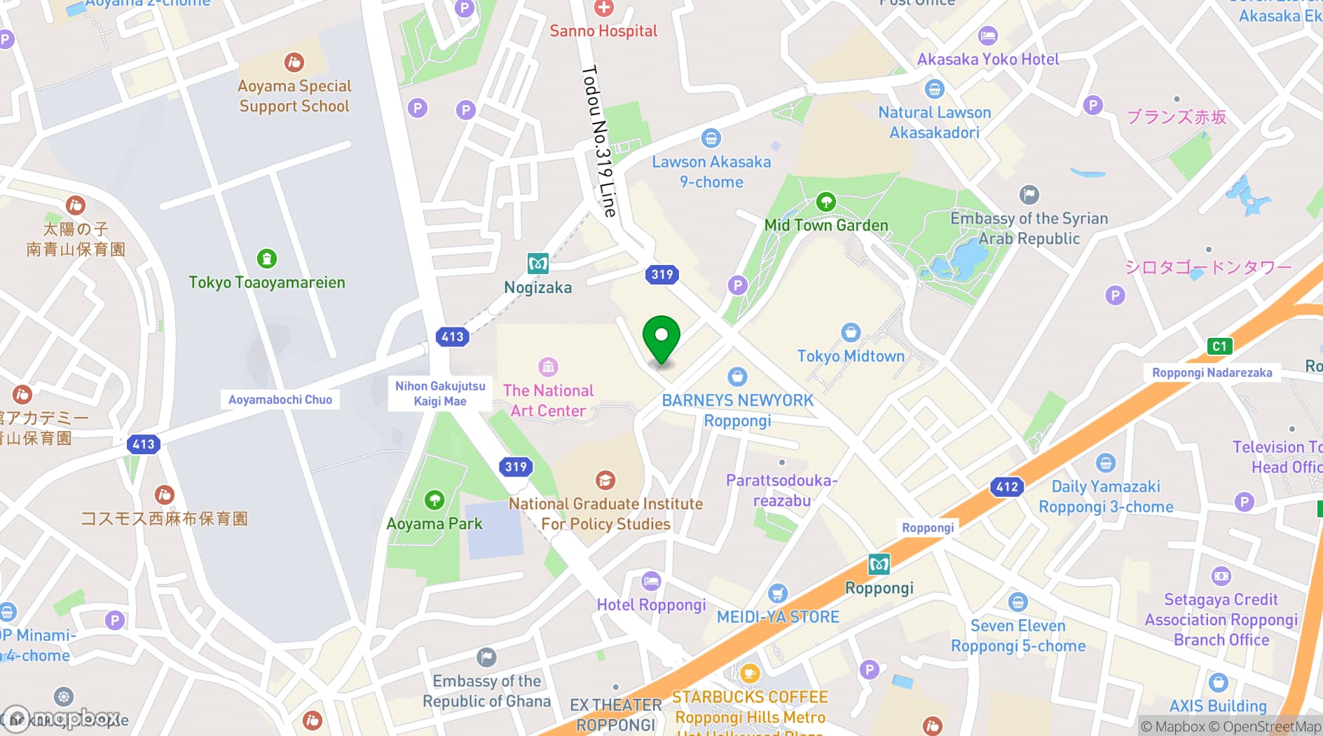 Map showing KEYSTONE CLUB Tokyo