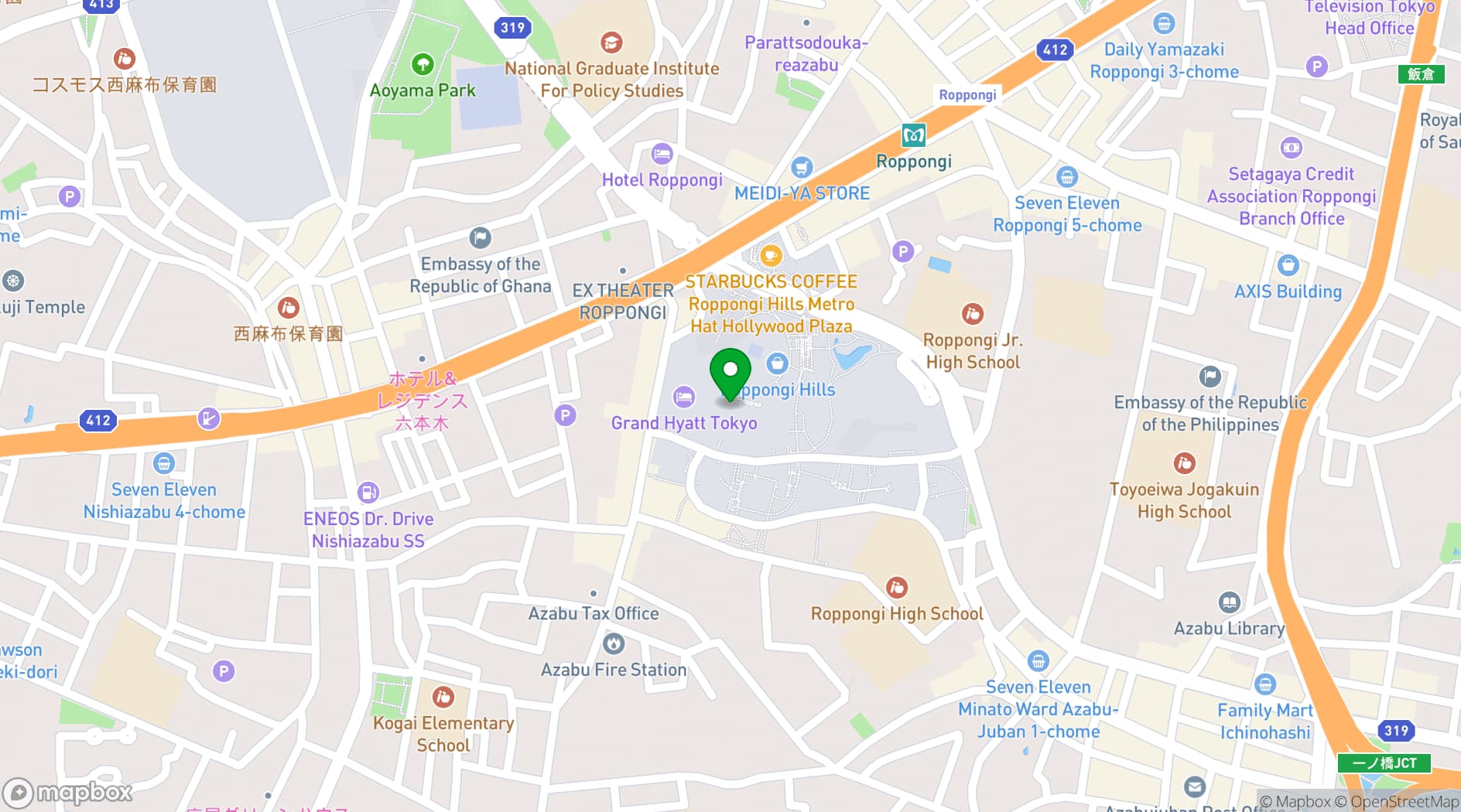 Map showing Shunbou Restaurant