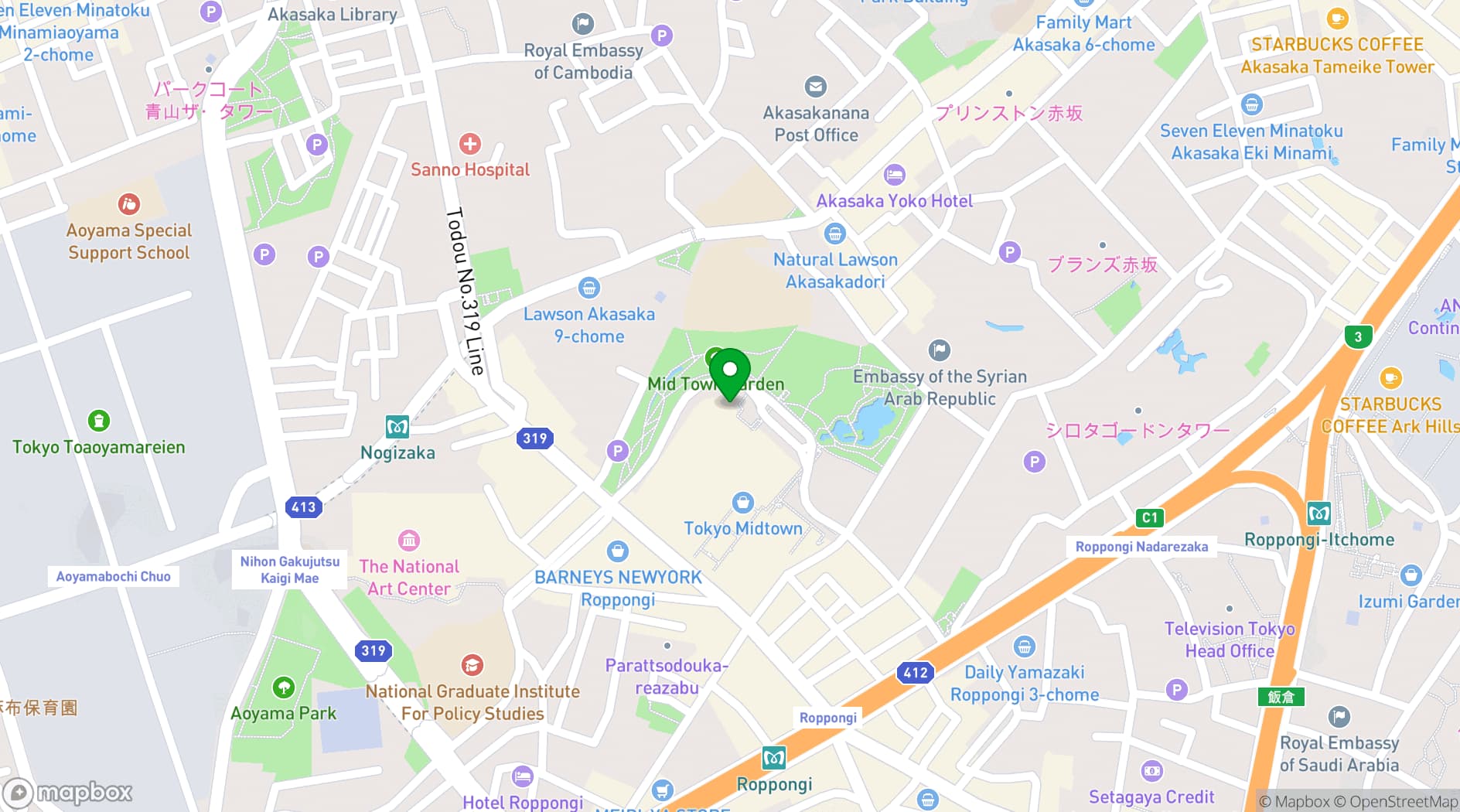 Map showing Union Square Tokyo