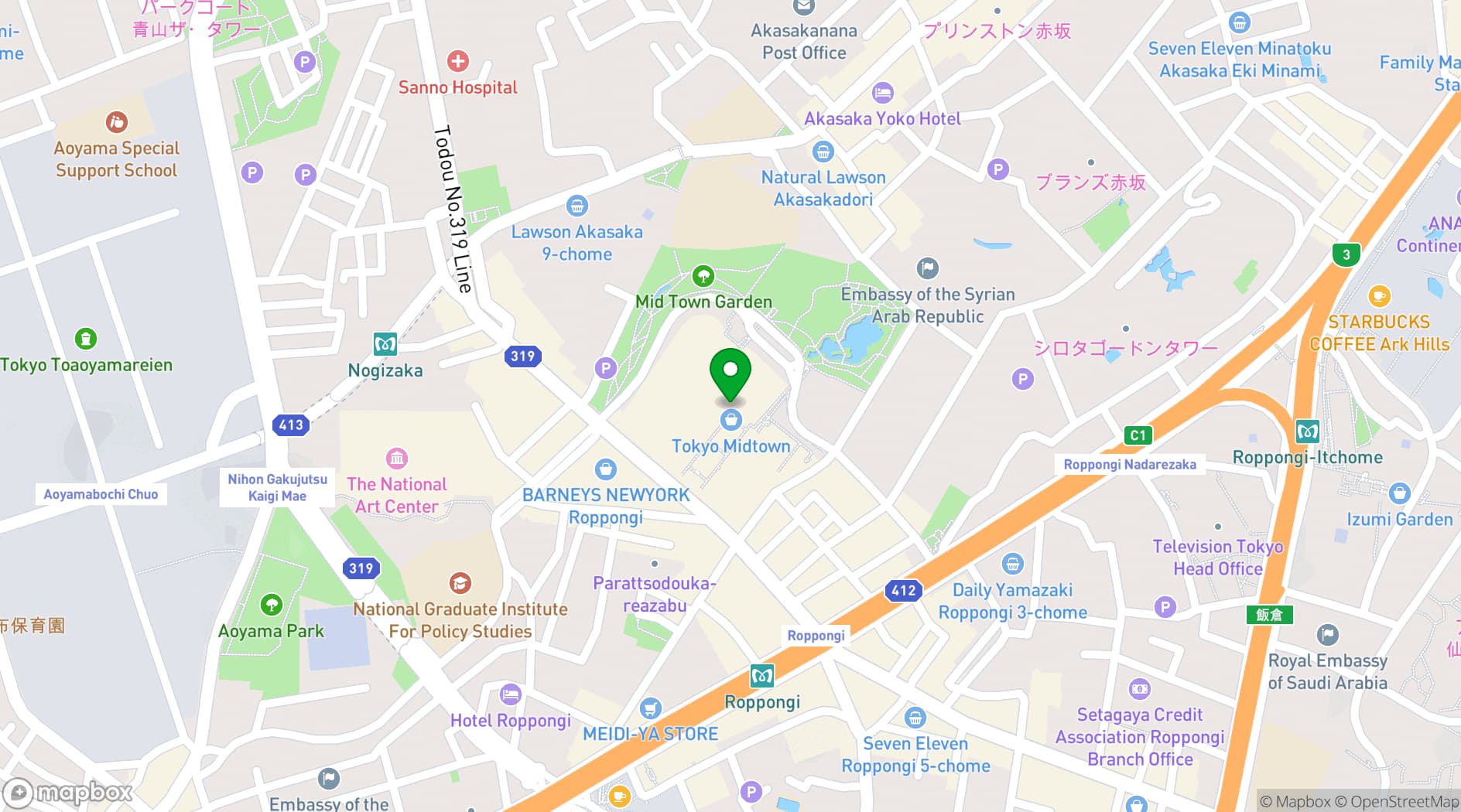Map showing The Ritz-Carlton, Tokyo