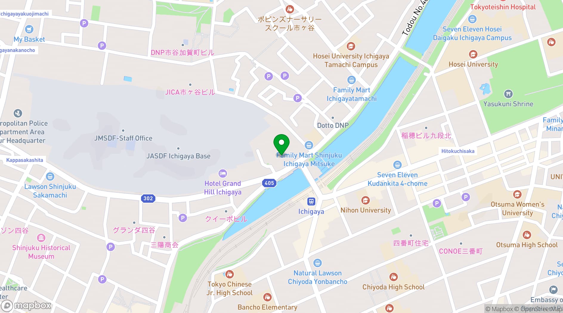 Map showing TKP Ichigaya Conference Center