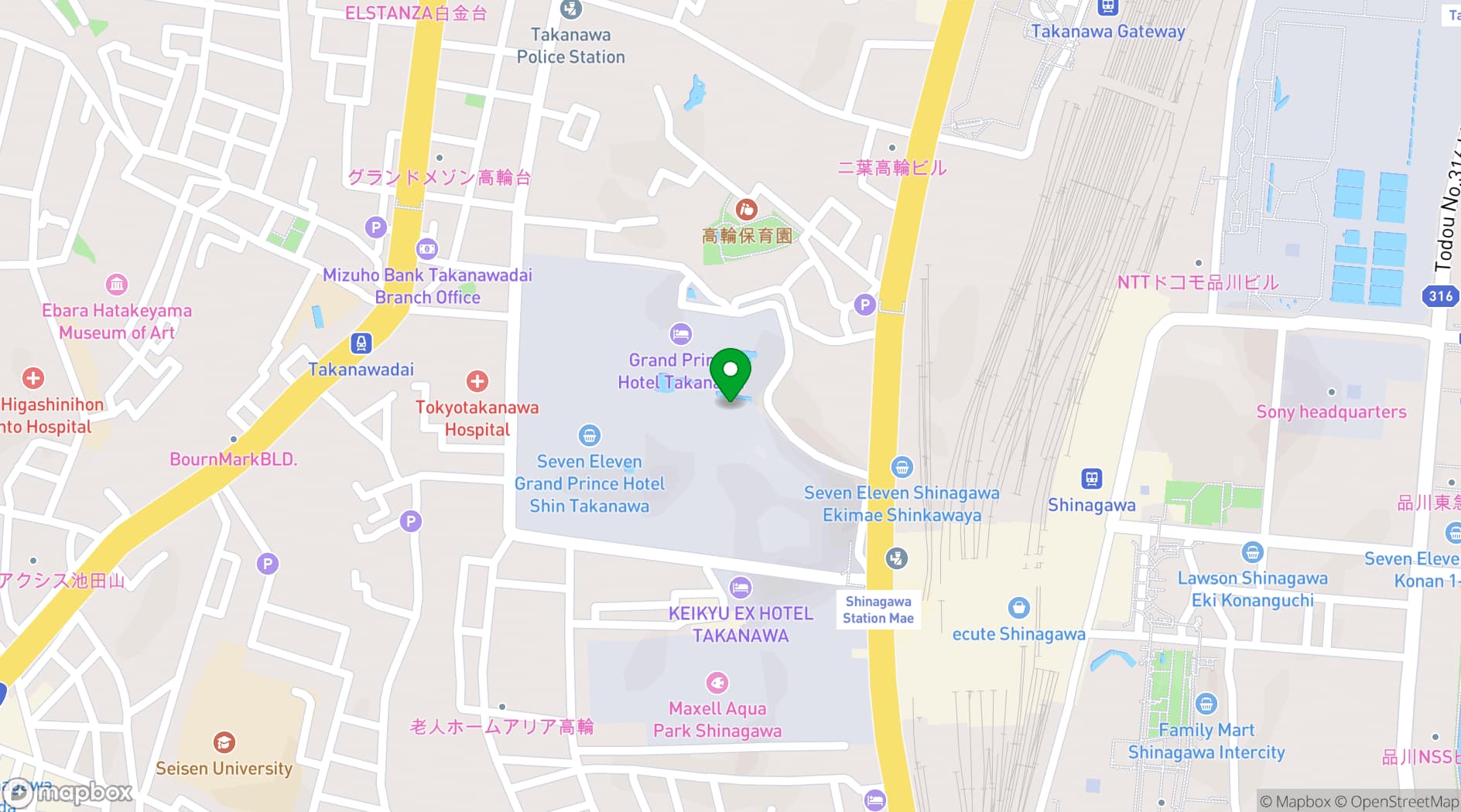 Map showing The Prince Sakura Tower Tokyo, Autograph Collection