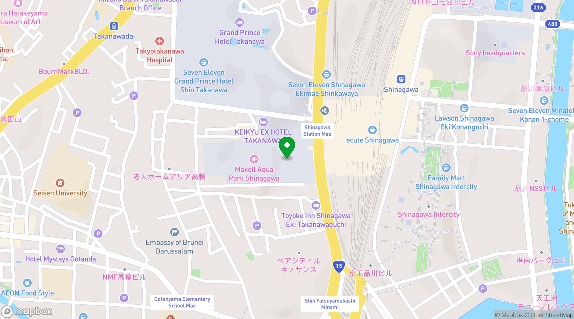 Map showing Dining & Bar Table 9 Tokyo