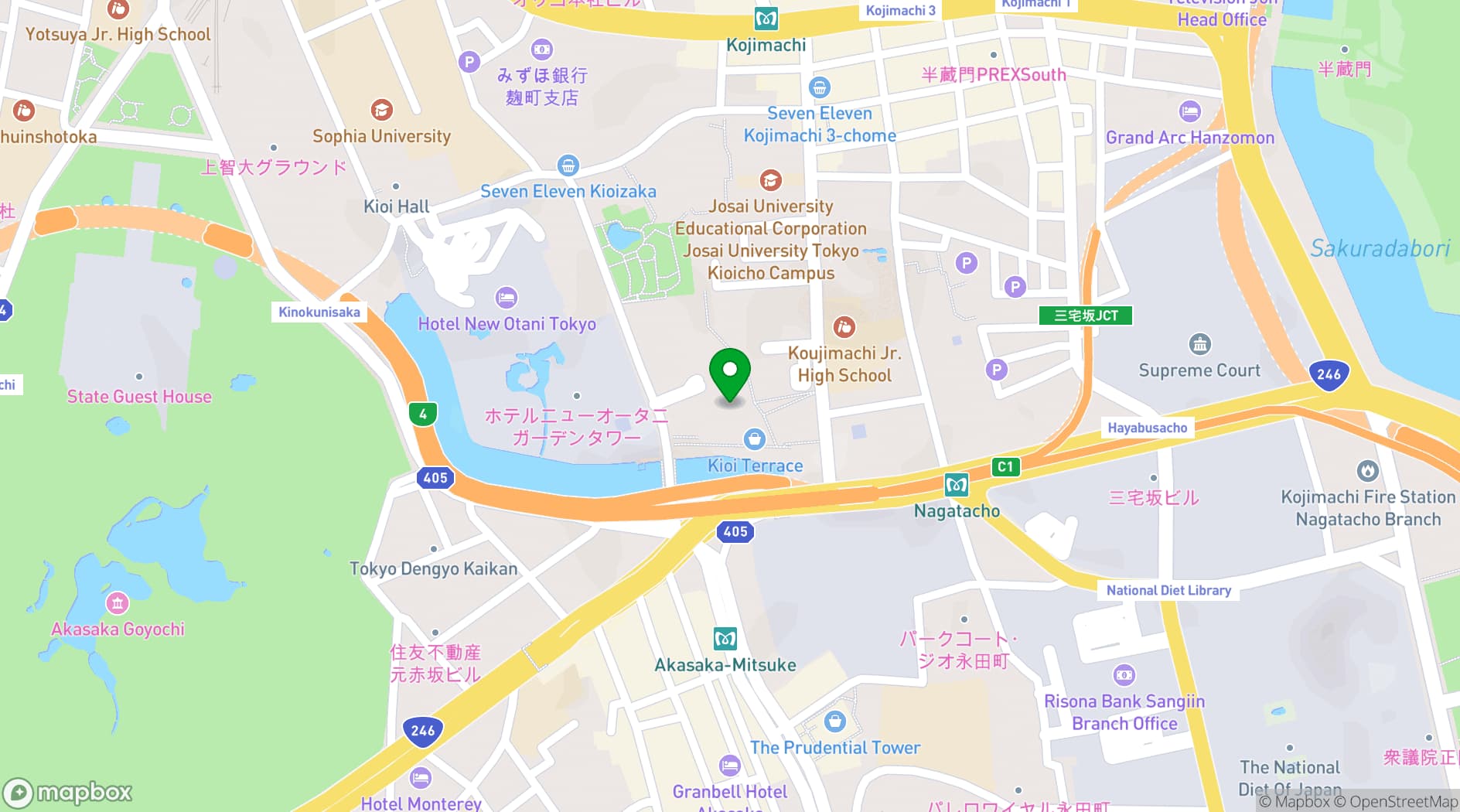 Map showing The Prince Gallery Tokyo Kioicho, a Luxury Collection Hotel