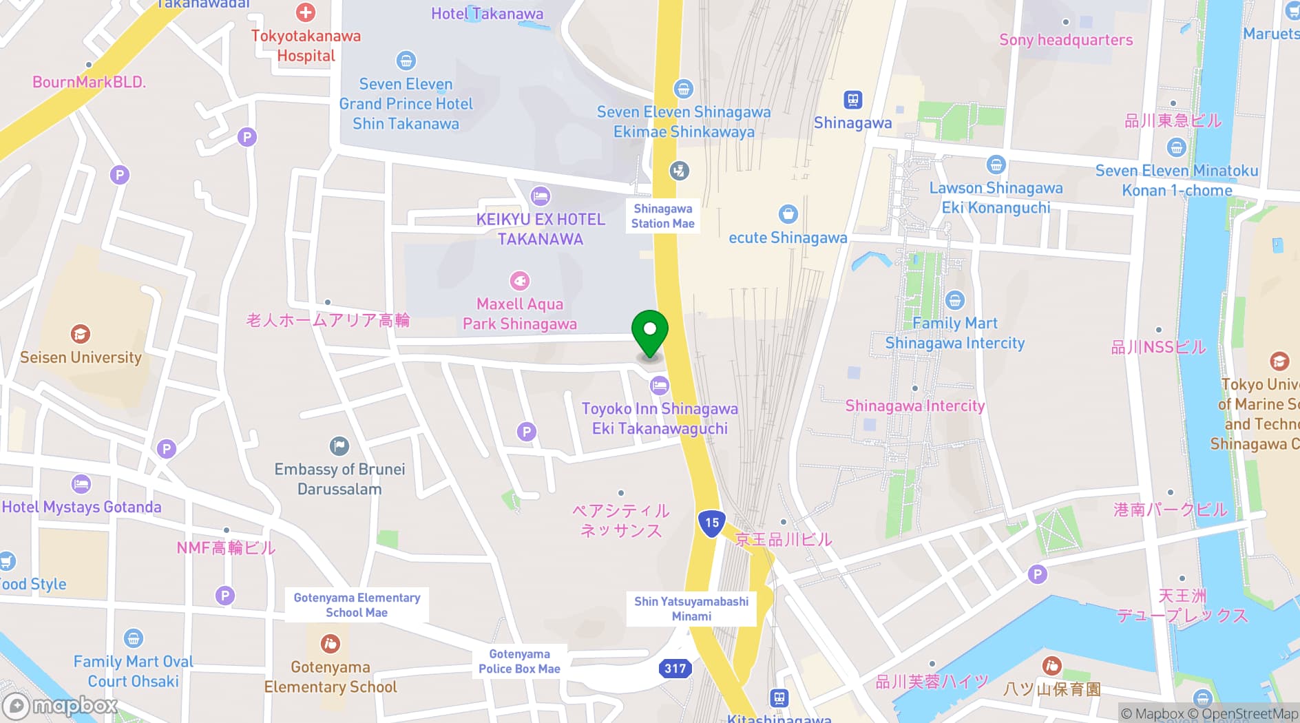 Map showing TKP Garden City PREMIUM Shinagawa
