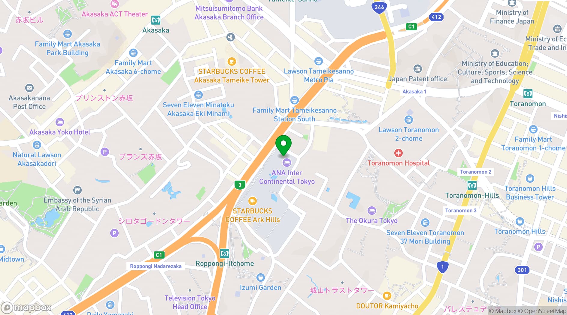 Map showing Unkai Japanese Restaurant