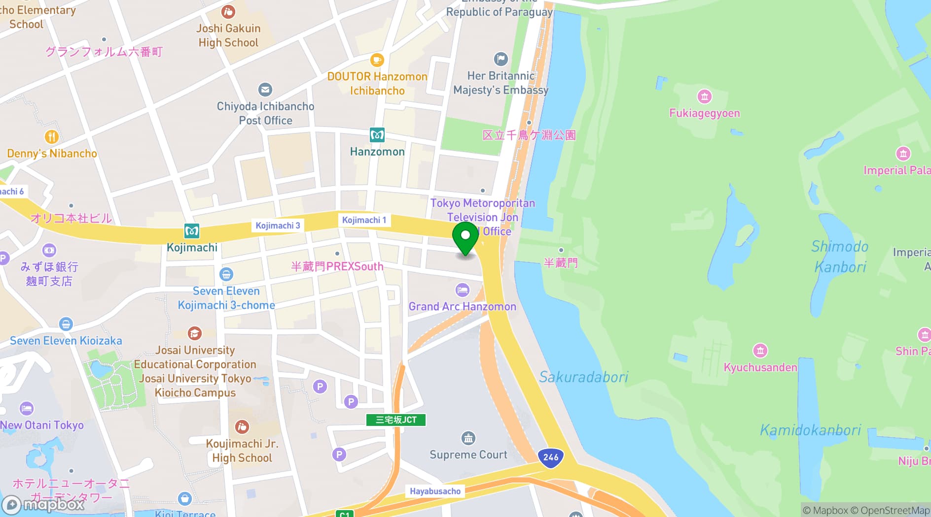 Map showing TOKYO FM Hall