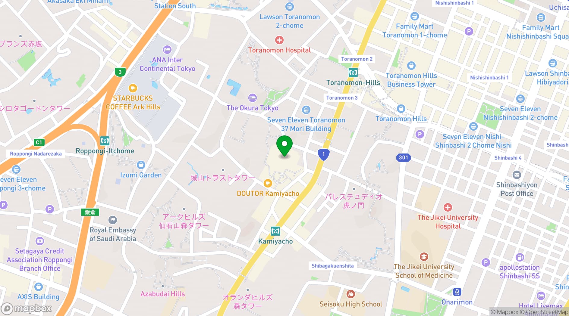 Map showing The Tokyo EDITION, Toranomon