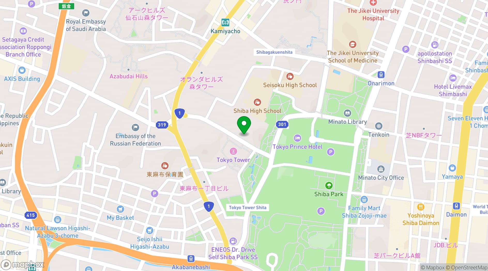 Map showing Terrace Dining TANGO