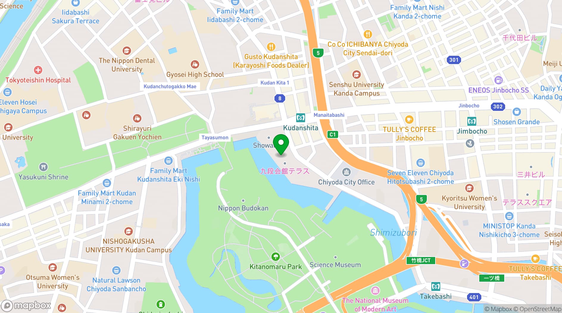Map showing Kudan Terrace Conference & Banquet