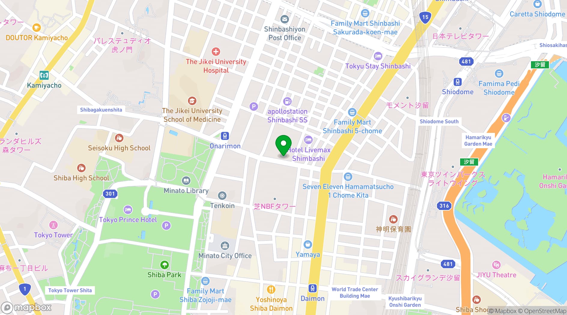 Map showing Tokyo Art Club