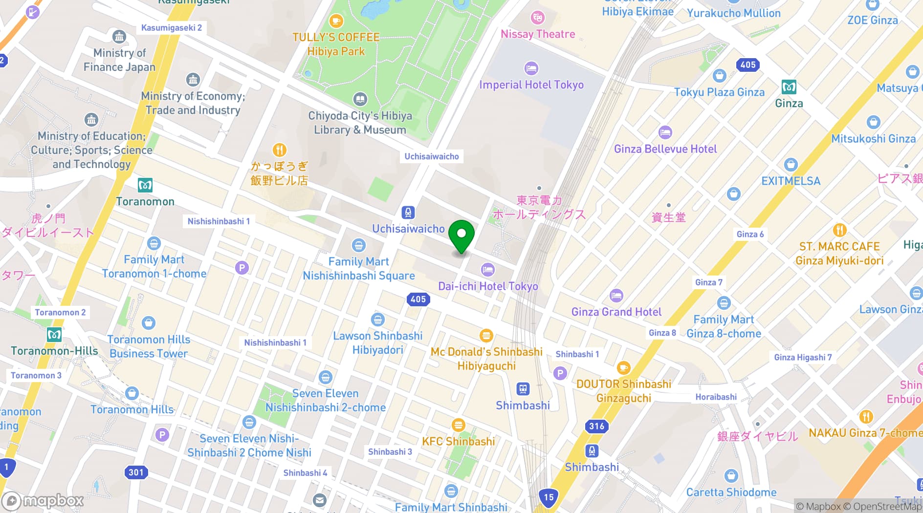 Map showing THE BLOSSOM HIBIYA
