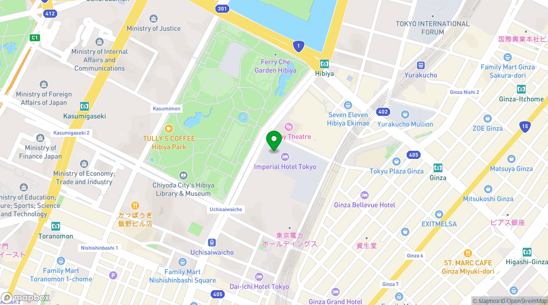 Map showing Kamon Private Room