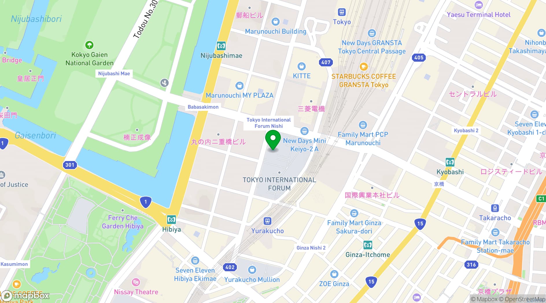 Map showing Hall B7