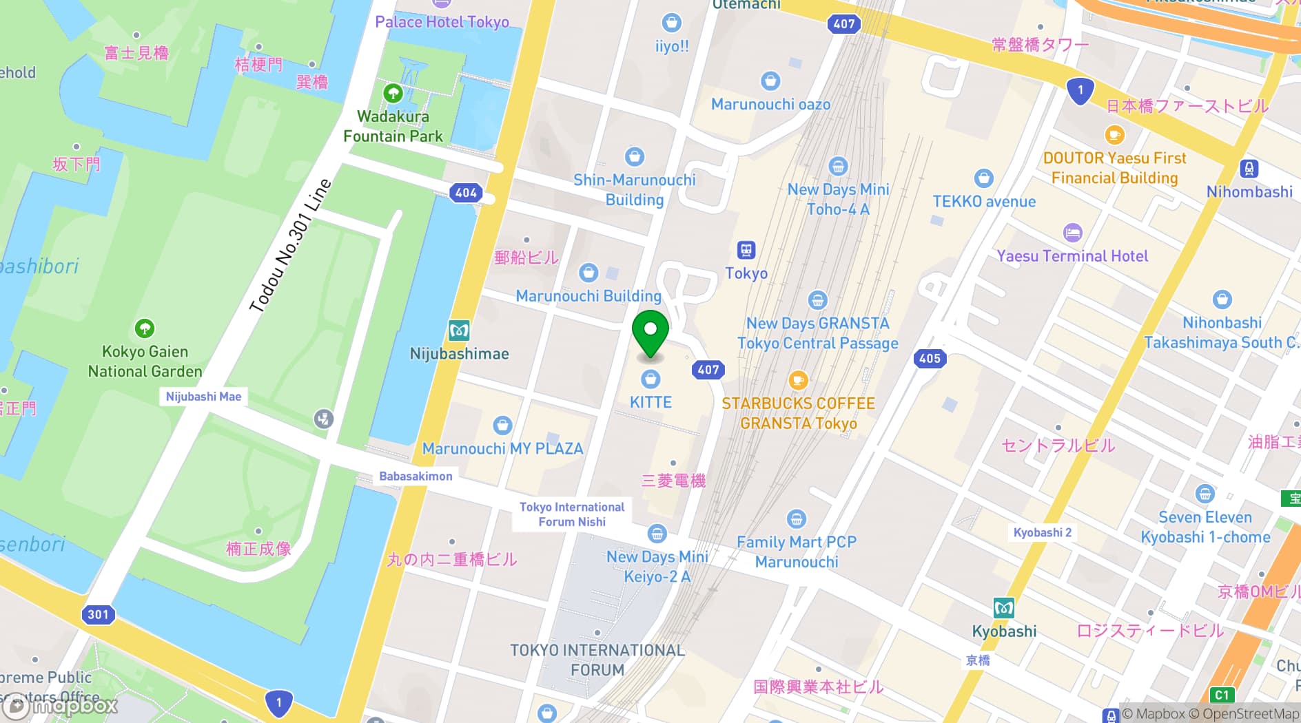 Map showing JP Tower Hall & Conference