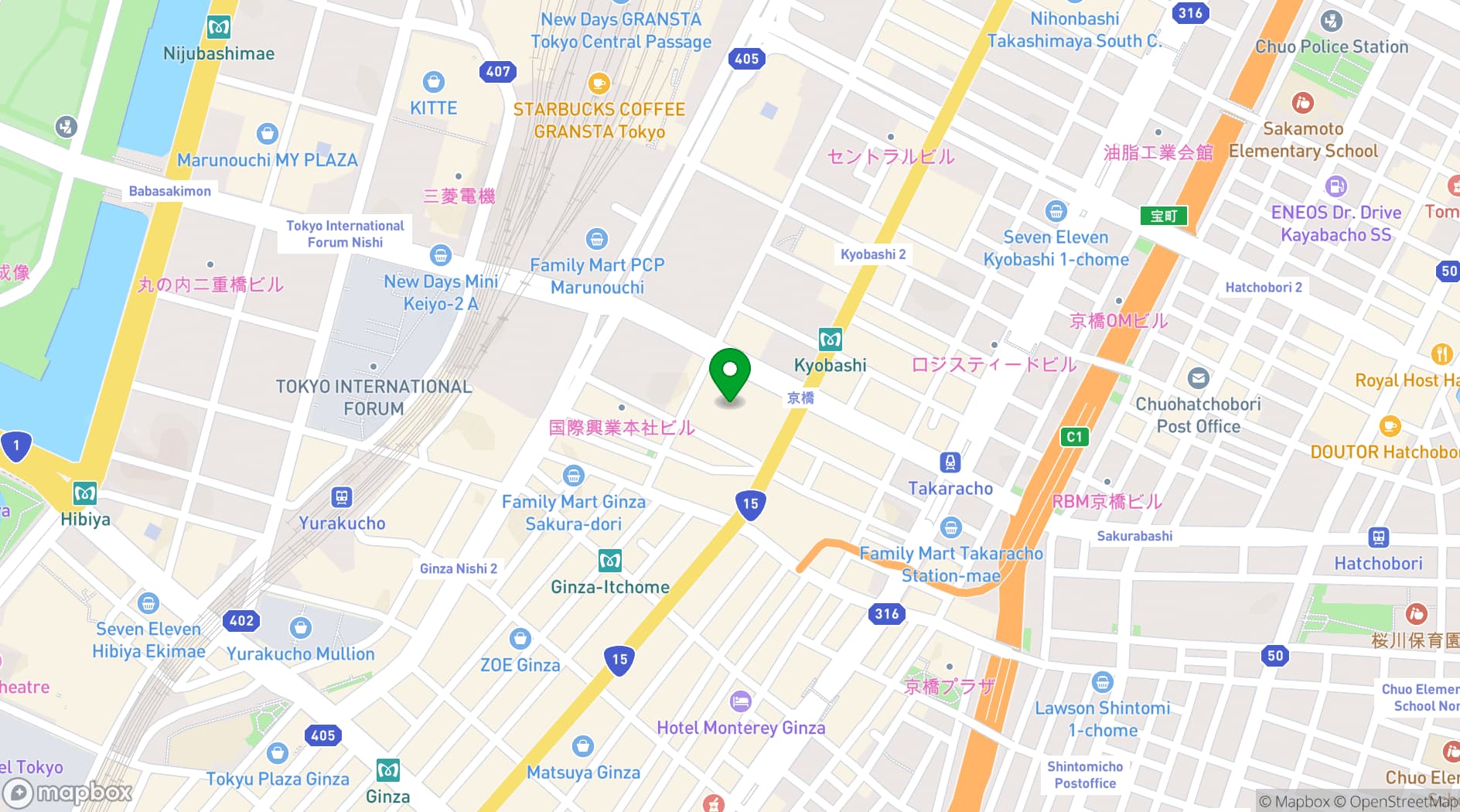 Map showing Tokyo Convention Hall