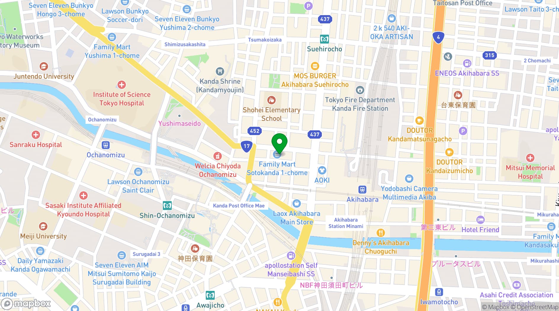 Map showing TKP Garden City PREMIUM Akihabara