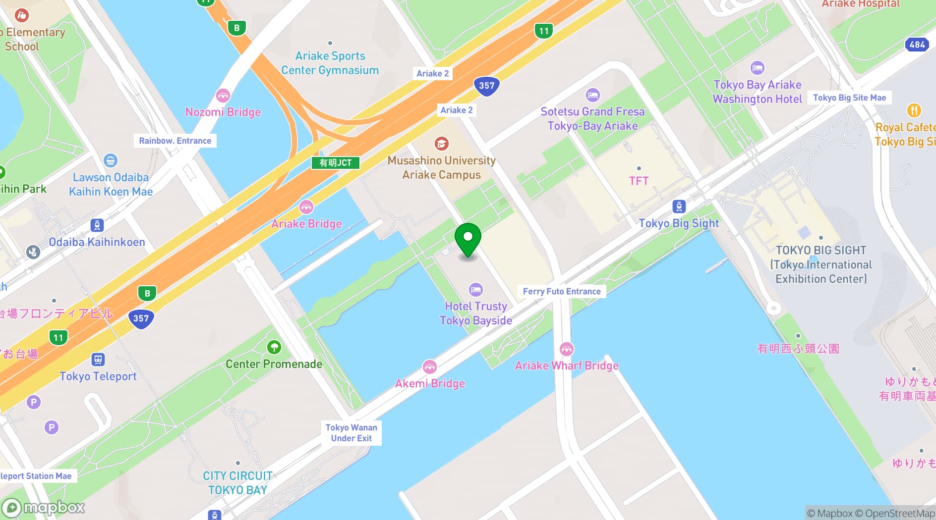 Map showing Tokyo Baycourt Club Hotel & Spa Resort