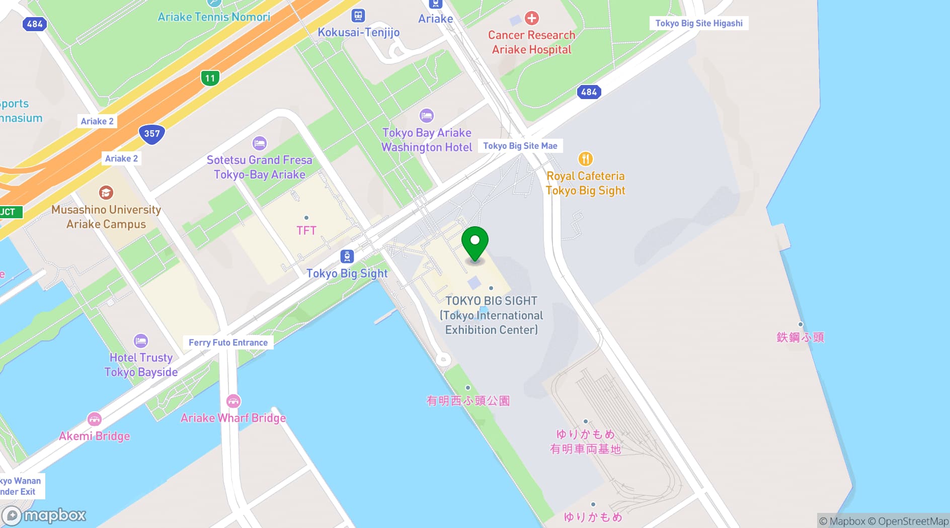 Map showing Tokyo Big Sight