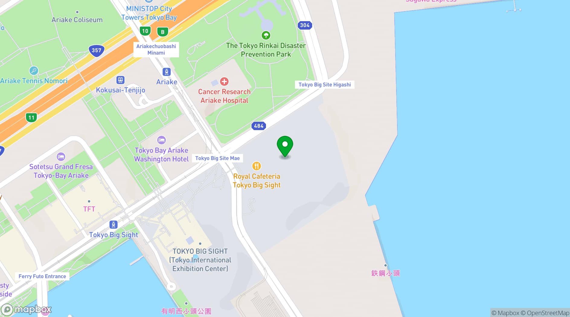 Map showing Tokyo Unique Venues