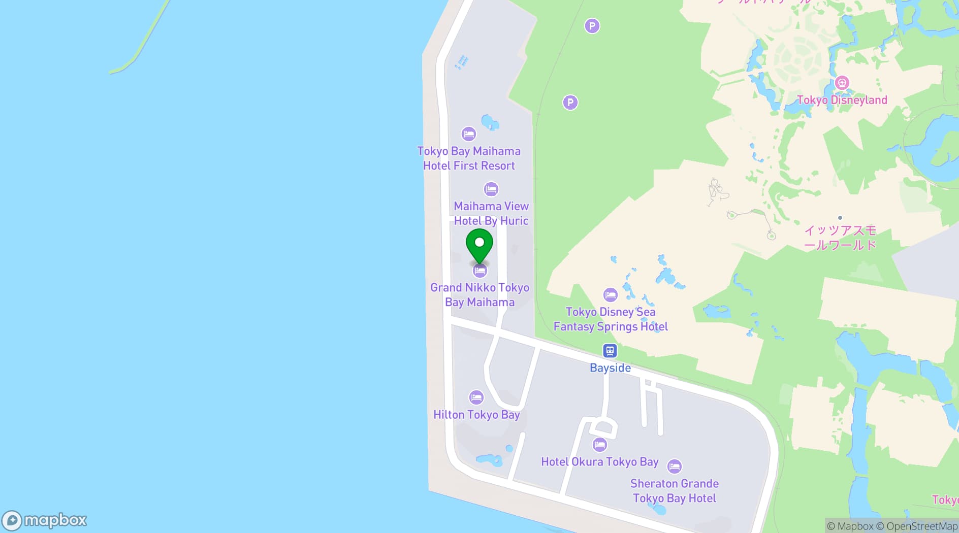 Map showing Grand Nikko Tokyo Bay Maihama
