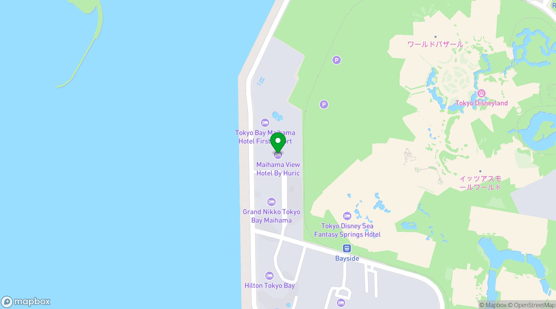 Map showing Tokyo Bay Maihama Hotel