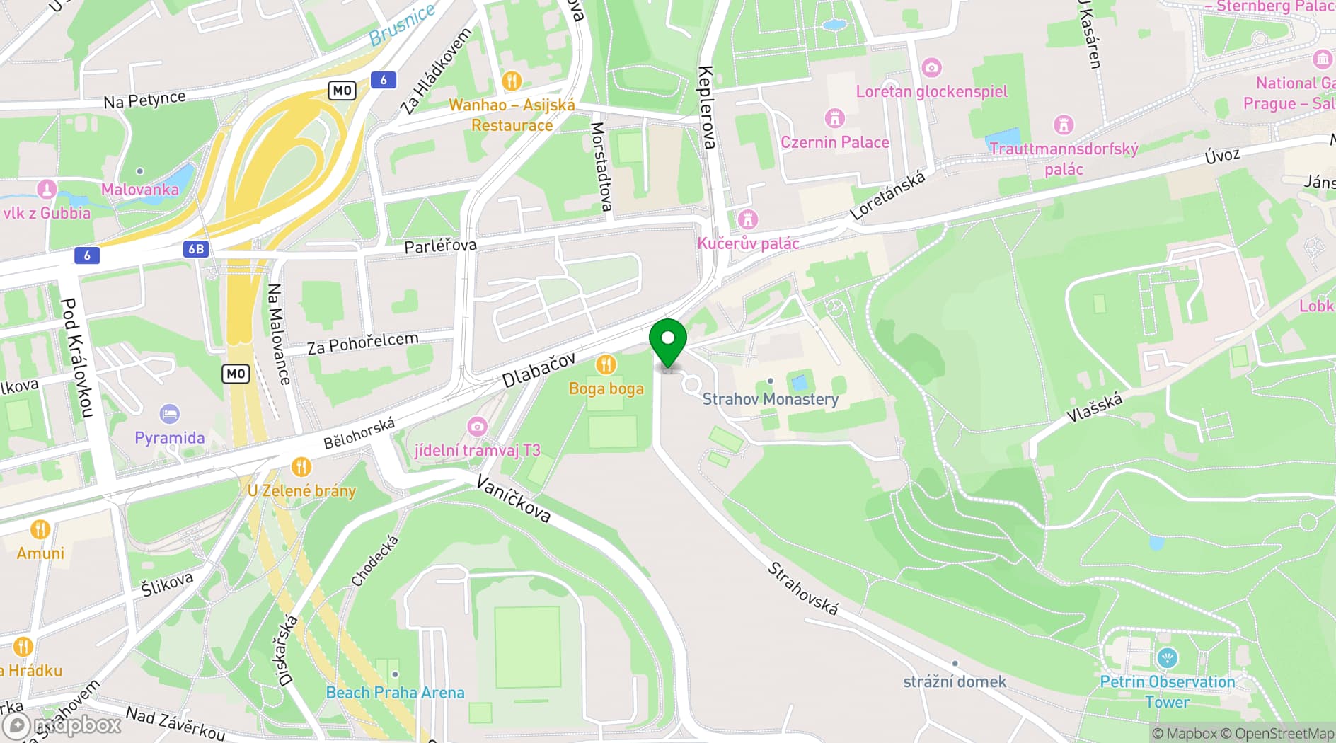 Map showing Lidner Hotel Prague